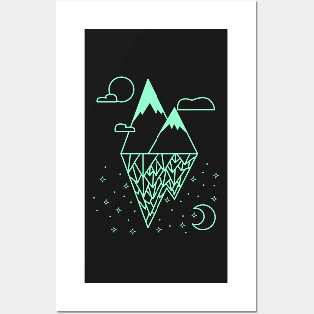 mountains geometric lineart Wall Art by ArtStopCreative